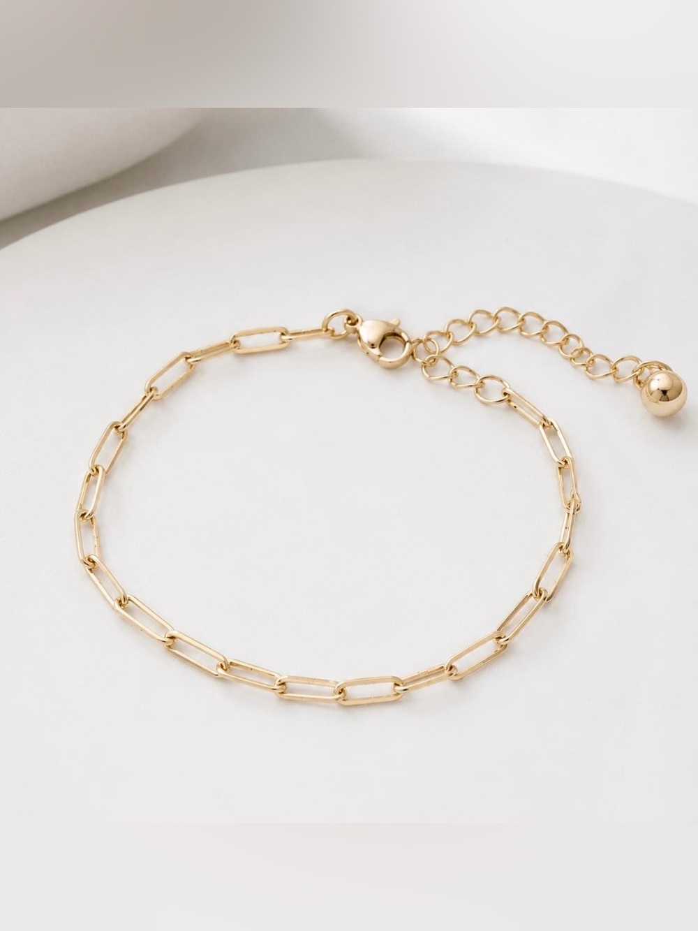 New✨ Gold Paperclip Chain Bracelet, Minimalist Stainless Steel, Non-Tarnish‎